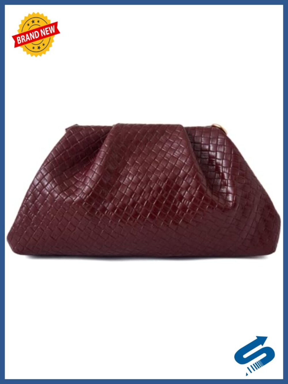 Metallic PU Leather Cloud Clutch – Detachable Gold Plated Chain Crossbody &